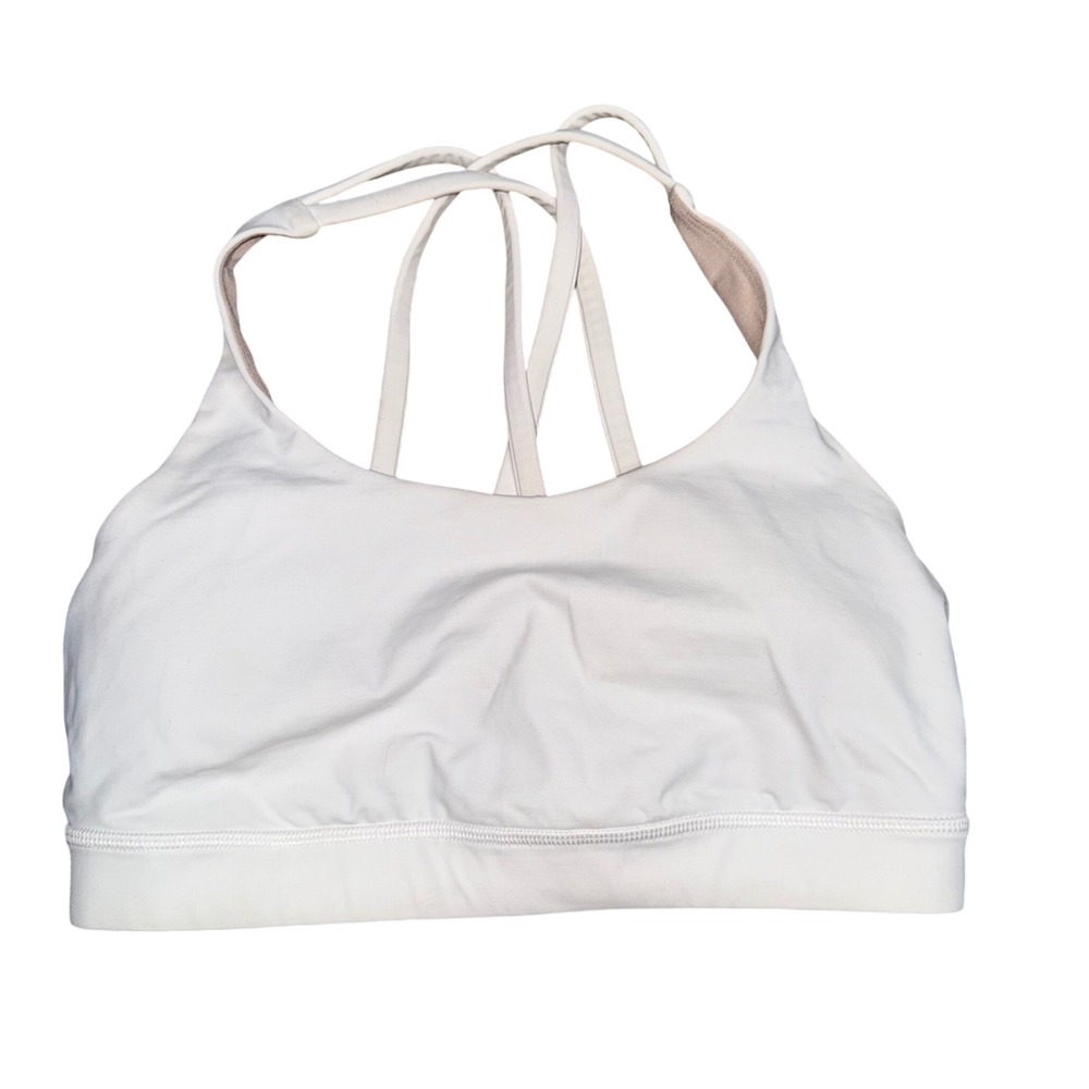 Lululemon Free To Be Wild Bra Women 6 White Excellent Strappy Back Yoga